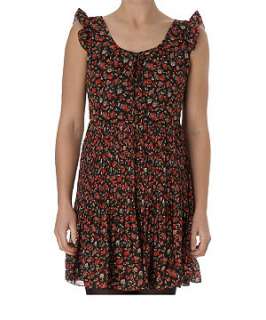 Red Pattern (Red) Floral Pleated Tea Dress  210668169  New Look