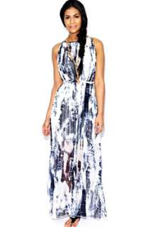    Maxi Dresses  Cora Pleated Printed Side Split Maxi Dress