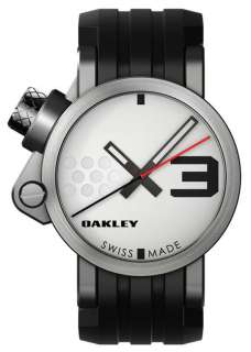 Brushed/White Dial/Black Rubber Strap