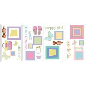  Preppy Girl Peel & Stick Wall Decals Toys & Games
