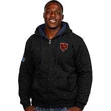 Pro Line Chicago Bears Big & Tall Fleck Full Zip Hooded Jacket with 