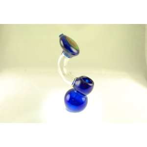   Shipping  Blue Toober Tobacco Smoking Glass Pipe w/ Free Glass Screen