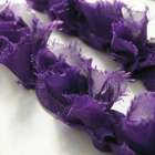 Websters Pages Bloomers Fabric Flower Trim 1.5 Wide 1 Yard Purple