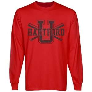   Hawks Cross Sticks Long Sleeve T Shirt   Red