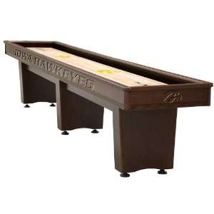  12 University of Iowa Logo Shuffleboard in Cinnamon