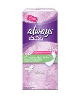 Always Dailies 20 Incredibly Thin Scented Discreet Pantyliners   Boots