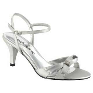 Womens Easy Street Starlet Silver Satin Shoes 