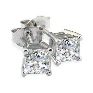  Closeout 3/4ct Princess Diamond Stud Earrings In 14k 