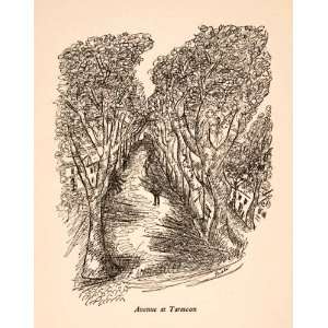    Rhone France Tree Path   Original In Text Lithograph