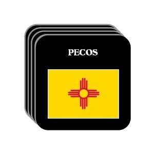 US State Flag   PECOS, New Mexico (NM) Set of 4 Mini Mousepad Coasters