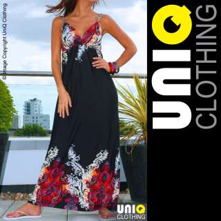 UNIQ UK Long Womens MAXI Summer DRESS Boho/Hippie/Evening/Cocktail 