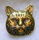 Hand Crafted Brass Cat Face   Realistic 5/8 inch 