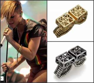 Retro Punk DOUBLE FINGER RING IN (Silver Or Gold) AS SEEN FREE 