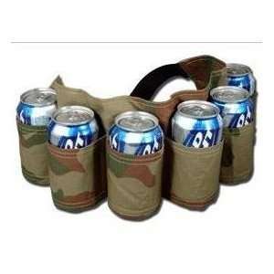  6 Pack Beer & Soda Can Holster Belt   Camoflauge