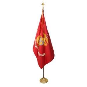  Marine Corps Flag Set 4X6 Ft   9 Ft Oak Pole w/ Army Spear 
