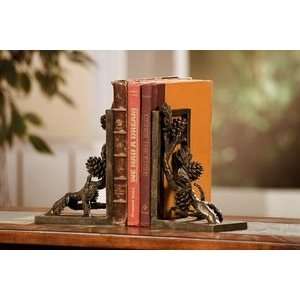    Bronze Pinecone Lodge Country Bookends Set
