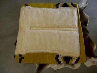 WOOL WESTERN SHOW TRAIL SADDLE FUR PAD RODEO YELLOW  