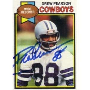  Drew Pearson autographed Dallas Cowboys 1979 Topps card 