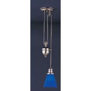  Rise and Fall Blue Glass Adjustable Height Pendant
