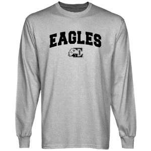  Eastern Michigan Eagles Ash Logo Arch Long Sleeve T shirt 