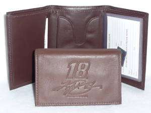 Kyle Busch #18 NASCAR Leather TriFold Wallet NEW dkbrm  