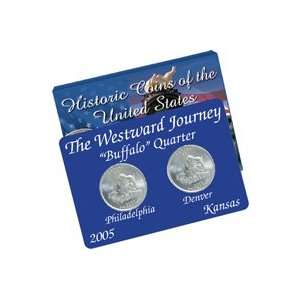  2005 Kansas (Buffalo) Quarters Mint Mark Set Sports 