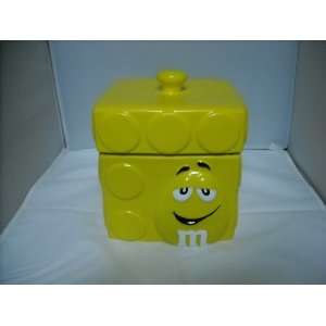  M&Ms Yellow Character Poka Dot Cookie or Candy Jar New 