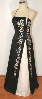 NWT MORGAN & CO $230 Black/W Evening Formal Gown 7/8  