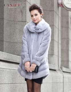 2012 NEW Womens minks fur Minks Coat one size Color SAPPHIR  