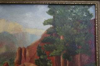 ORIGINAL OIL PIKES PEAK V SEWELL 1939 6 x 9 INCHES  
