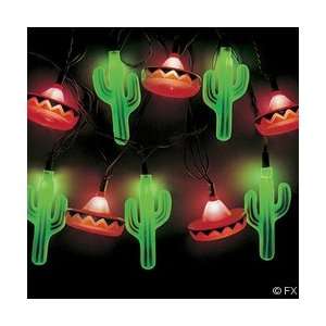   Cactus and Sombrero String Lights, 10 lights, 8 cord, Indoor only