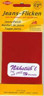 Kleiber Jeans Flicken 17x15cm zum bügeln rot  
