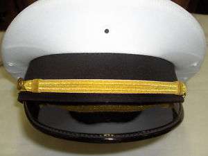 Yacht Captains Cap Sailor Skipper White Made In USA  