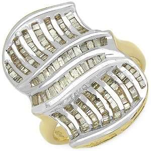 21 Carat 14K Gold Plated Genuine Diamond Accents Sterling Silver 