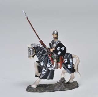 MEDIEVAL KNIGHT ON HORSE LONG PIKE PATROL STATUE DECOR  