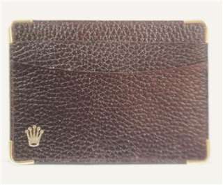 VINTAGE NEW ROLEX BROWN LEATHER 2 ID CARD HOLDER~AUTHENTIC  