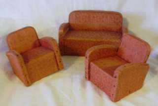   Furniture 1930s Art Deco Sofa Settee Chairs 3 Piece Suite  