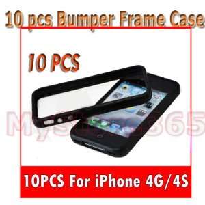   Frame Case Silicone W/side Button for Apple Iphone 4s 4g (Color Black