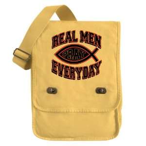    Messenger Field Bag Yellow Real Men Pray Every Day 