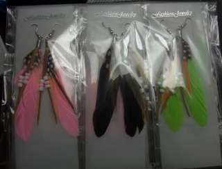 12 Pairs Mixed NEW Tribes Pheasant FEATHER EARRINGS  