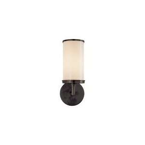 Studio Cylinder Sconce in Bronze with White Glass by Visual Comfort 