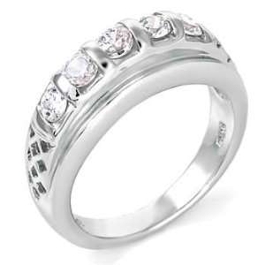 925 Sterling Silver Wedding Ring with Fashion Forward Look, Crafted 