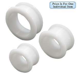   Gauge White Flexible Silicone Ear Plug in Tunnel Design   YO46115 2w