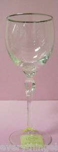 New Lenox Madison Crystal Wine Glass Platinum Banded  