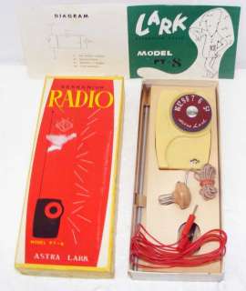 LARK Germanium PT 8 CRYSTAL RADIO Vintage in Original Box & Papers No 