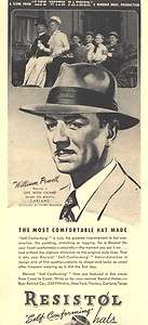 1947 ad lg a resistol hats william powell  