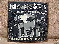 Big Bears Dance Tin Metal Sign Decor Lodge Black Woods  