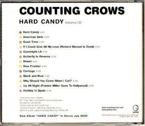 COUNTING CROWS HARD CANDY RARE PROMO ADVANCE CD 2002  