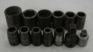 SNAP ON 12pc 1/2dr Assorted SAE Shallow Impact Socket Set & 1 Metric 