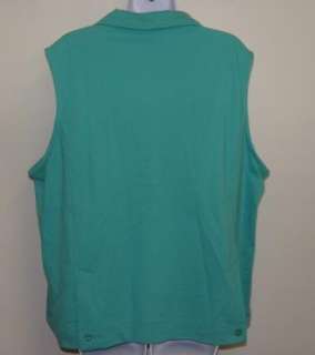   LINKS Womens Button Down Embroidered Vest Firefly Size S M XL  
